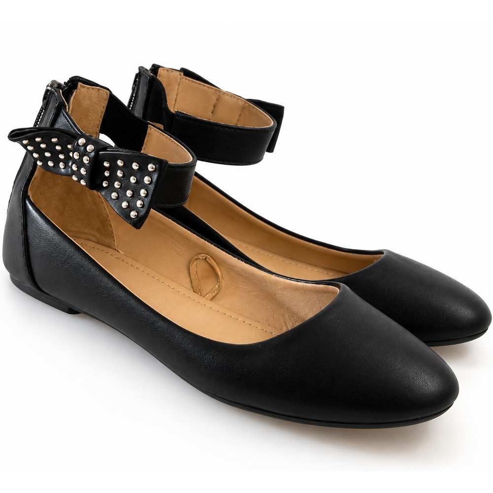 NICOLE MILLER Big Girls Size 3 Shoes Dress Shoes Silver Studded Ankle Flats Glam
